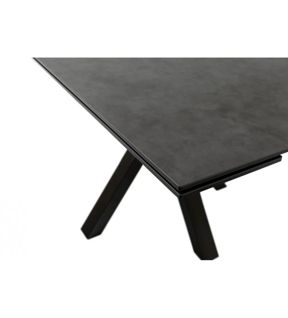 Stół rozkładany PALLINI 150 cm x 90 cm - 120 cm - 150 cm ceramika antracytowy