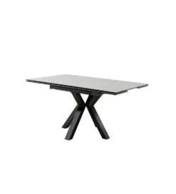 Stół rozkładany PAULLINI 150 cm x 90 cm - 120 cm - 150 cm Ceramika jasnoszara