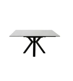 Stół rozkładany PAULLINI 150 cm x 90 cm - 120 cm - 150 cm Ceramika jasnoszara