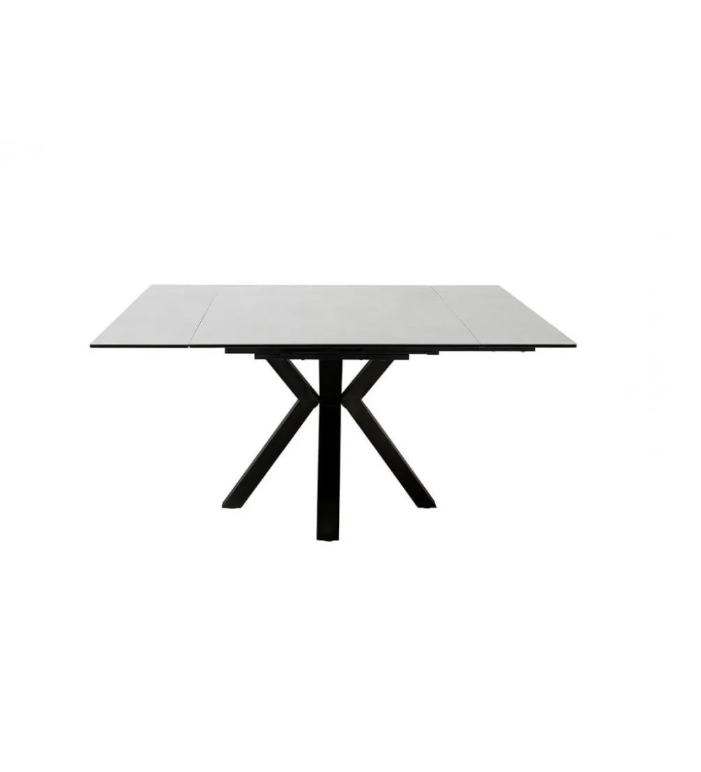 Stół rozkładany PAULLINI 150 cm x 90 cm - 120 cm - 150 cm Ceramika jasnoszara