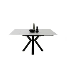 Stół rozkładany PAULLINI 150 cm x 90 cm - 120 cm - 150 cm Ceramika jasnoszara