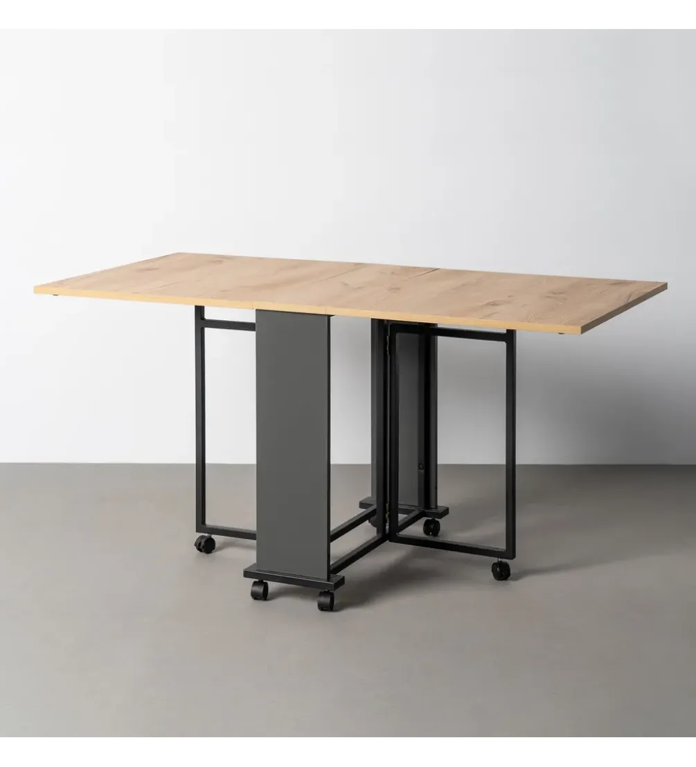 Stół rozkładany PIBEGAR 148 cm naturalny czarny