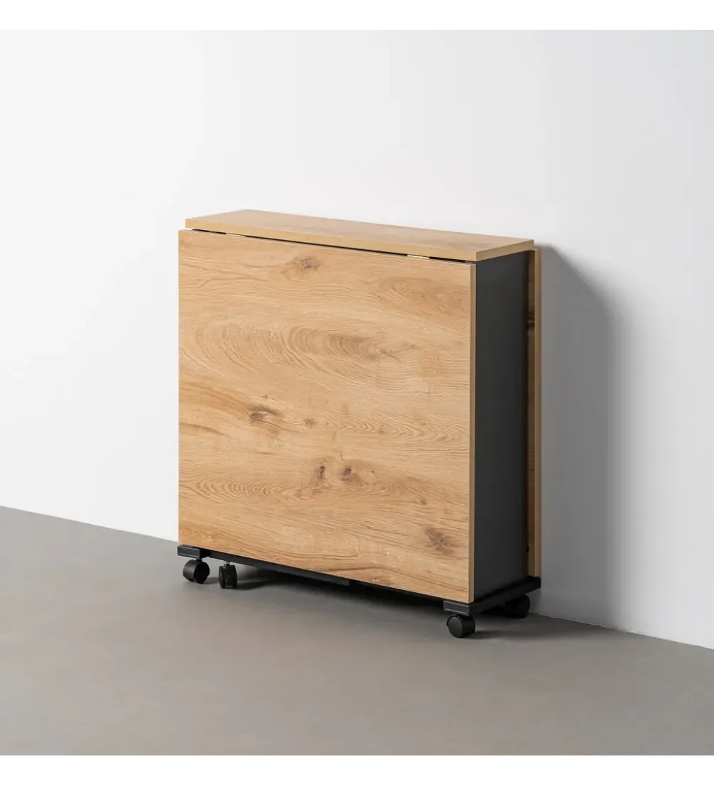 Stół rozkładany PIBEGAR 148 cm naturalny czarny