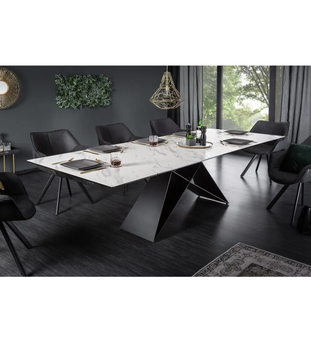 Stół rozkładany PLATON Prometheus 180 cm - 260 cm ceramika w optyce marmuru