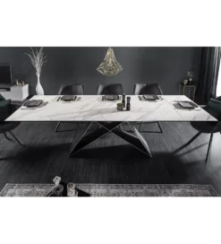 Stół rozkładany PLATON Prometheus 180 cm - 260 cm ceramika w optyce marmuru
