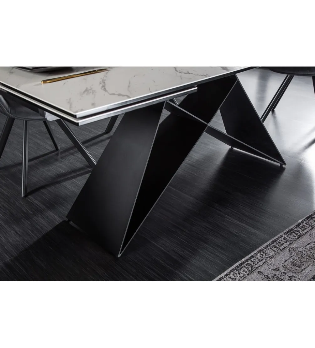 Stół rozkładany PLATON Prometheus 180 cm - 260 cm ceramika w optyce marmuru