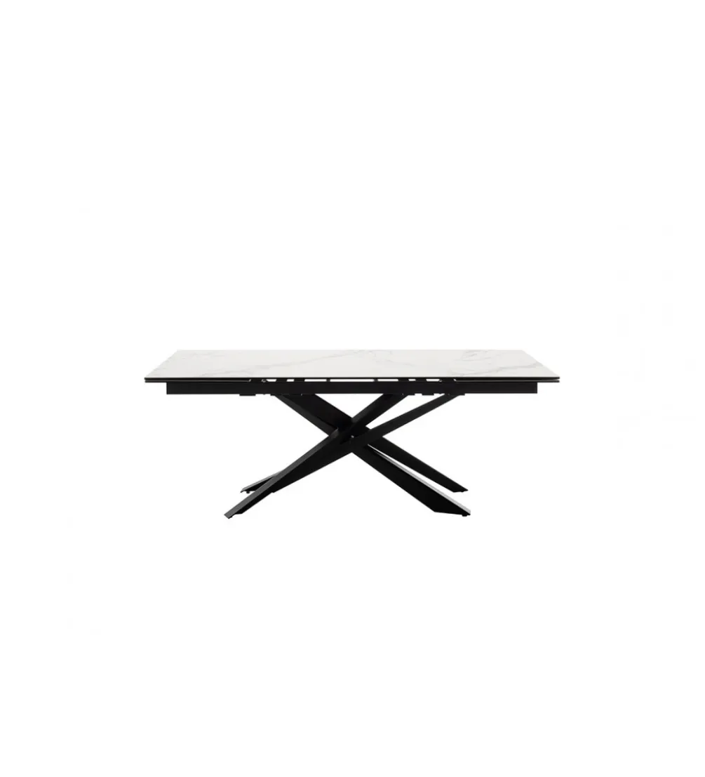Stół rozkładany TESERO 200 cm - 250 cm - 300 cm ceramika w optyce kremowego marmuru