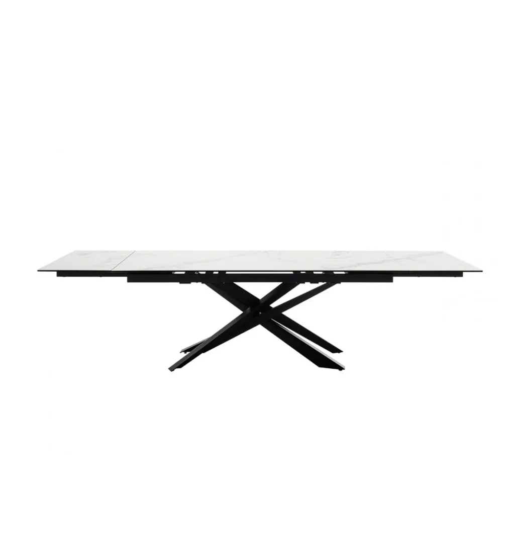 Stół rozkładany TESERO 200 cm - 250 cm - 300 cm ceramika w optyce kremowego marmuru