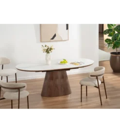 Stół rozkładany UNIQUE od 160 do 200 cm naturalny ceramiczny blat