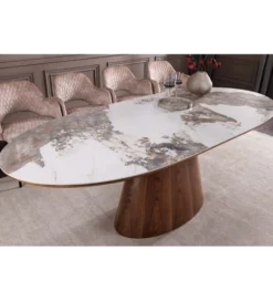 Stół rozkładany UNIQUE od 160 do 200 cm naturalny ceramiczny blat