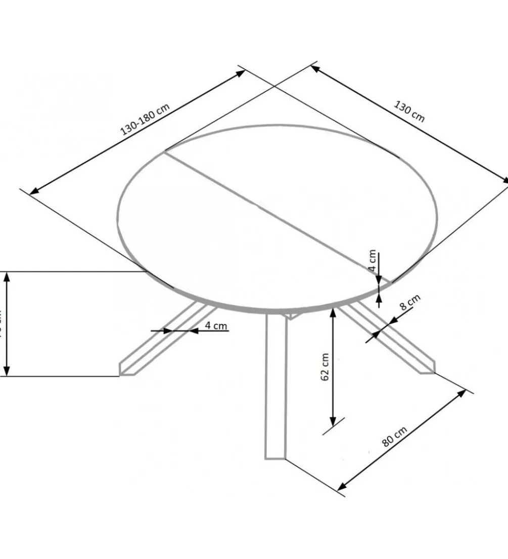 Stół rozkładany VERTIGO 130 cm - 180 cm w optyce czarnego marmuru
