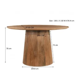 Stół SELVETOR 130 cm drewno mango