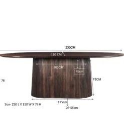 Stół SELVETOR 230 cm drewno mango w kolorze orzecha