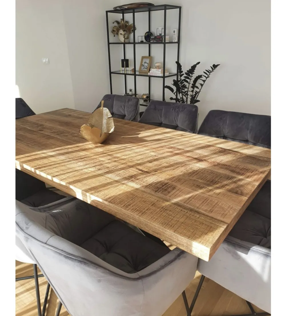 Stół SPIDER Galaxy 200 cm craft drewno mango na nogach pająk krzyżak