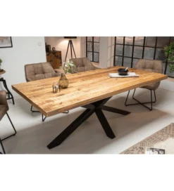 Stół SPIDER Galaxy 160 cm drewno Mango na nogach pająk krzyżak