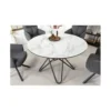 Stół TARANTO 120 cm ceramika w optyce białego marmuru