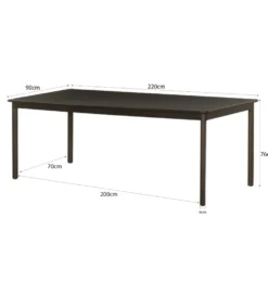 Stół TOBAGO 220 cm czarny