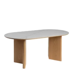 Stół TRANKY 180 x 90 cm brązowy blat ceramika