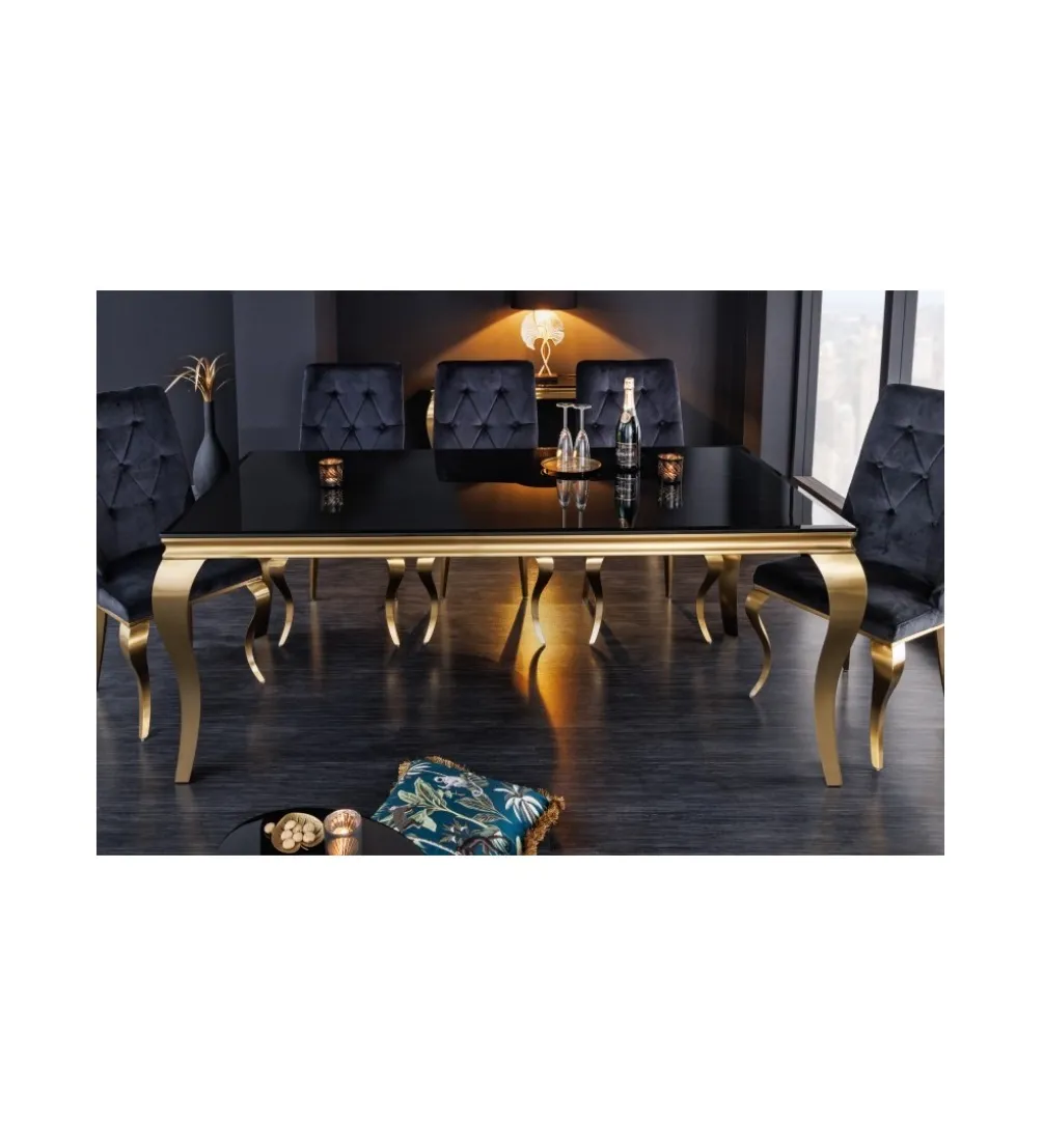 Stół TRENTINO Modern Barock 200 cm czarny