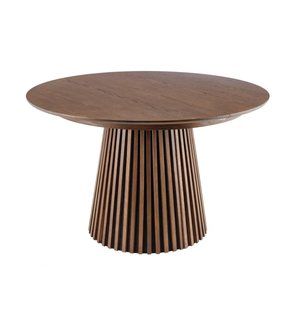 Stół VALHALLA WOOD okrągły 120-160-200cm rozkładany dąb ciemny