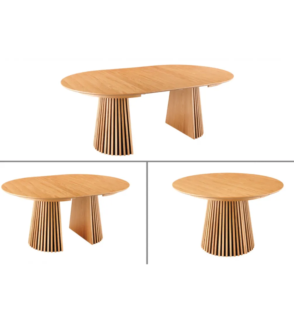 Stół VALHALLA WOOD okrągły 120-160-200cm rozkładany dąb naturalny