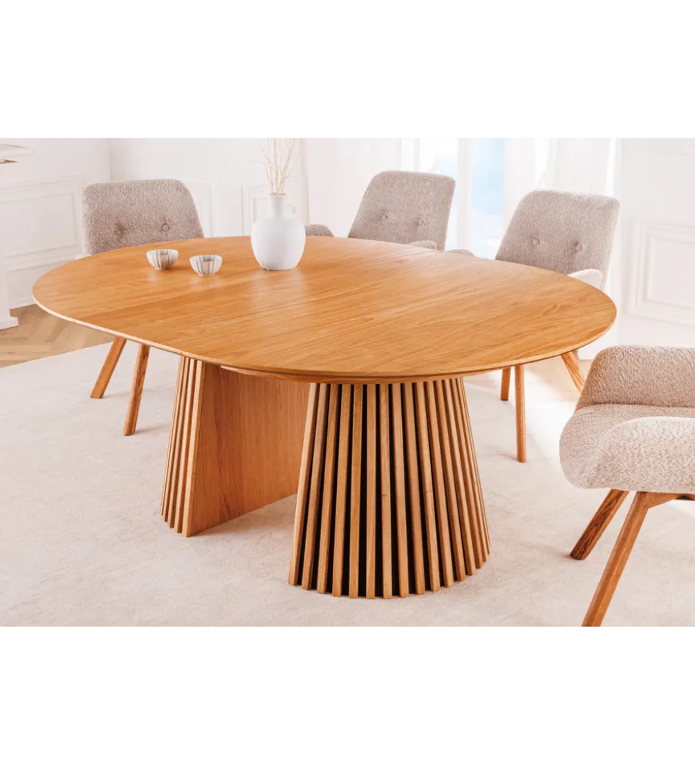 Stół VALHALLA WOOD okrągły 120-160-200cm rozkładany dąb naturalny