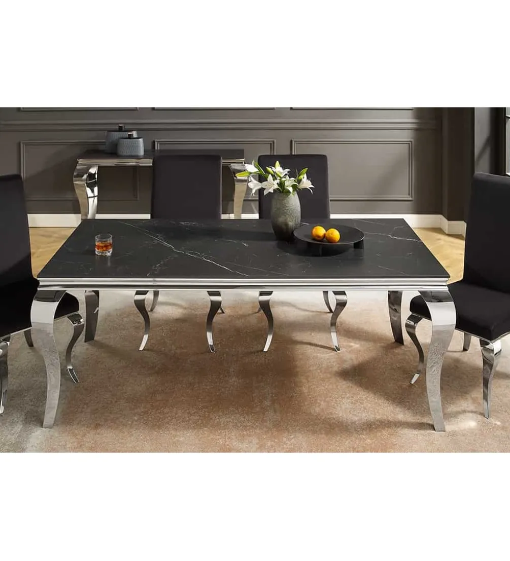Stół VENETO Modern Barock 180 cm w optyce czarnego marmuru