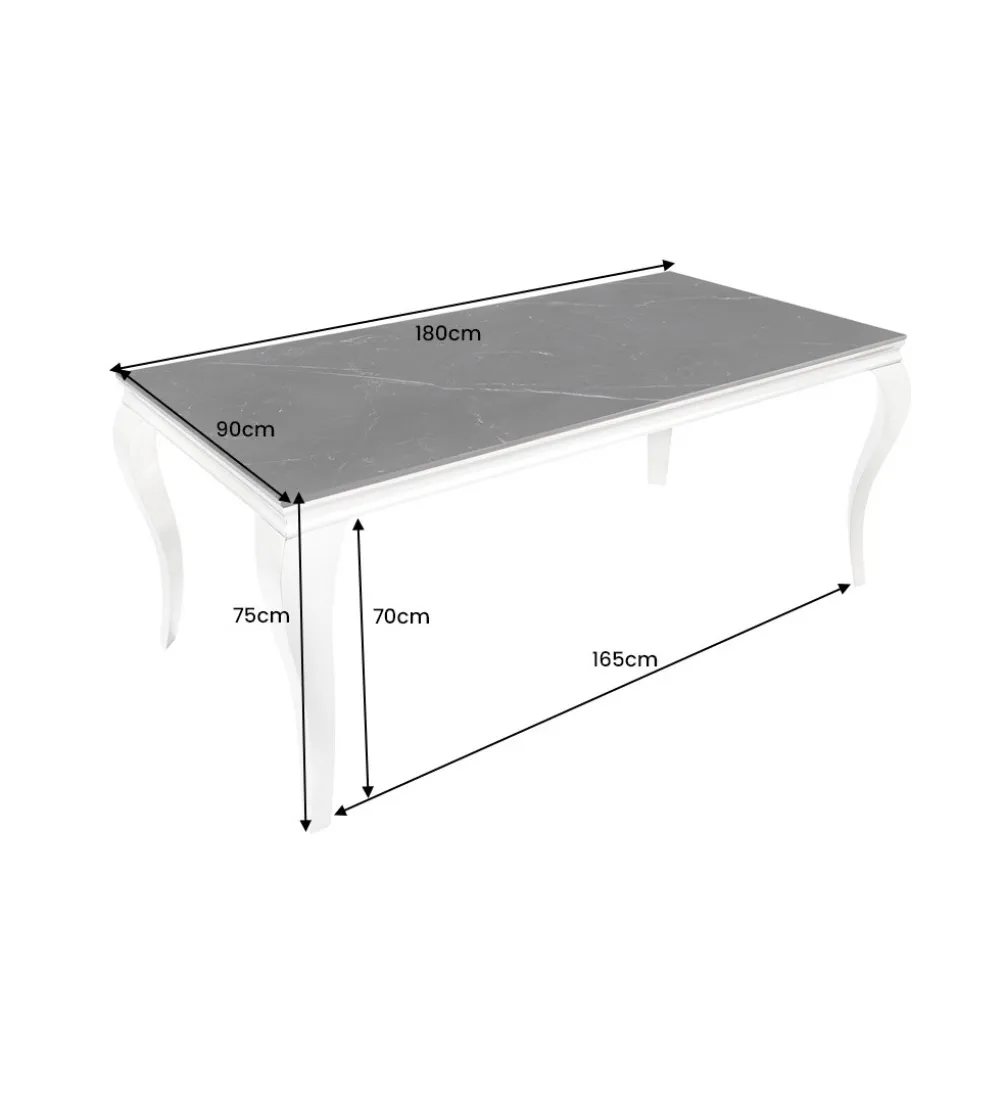 Stół VENETO Modern Barock 180 cm w optyce czarnego marmuru