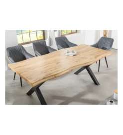 Stół WILD 160 cm nogi X wygląd naturalnego dębu