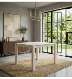 Stół WOHNLING 80 cm drewno mango białe wykończenie