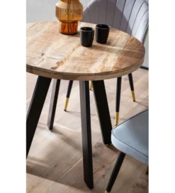 Stół WOHNLING 80 cm drewno mango nogi czarne