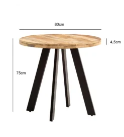 Stół WOHNLING 80 cm drewno mango nogi czarne