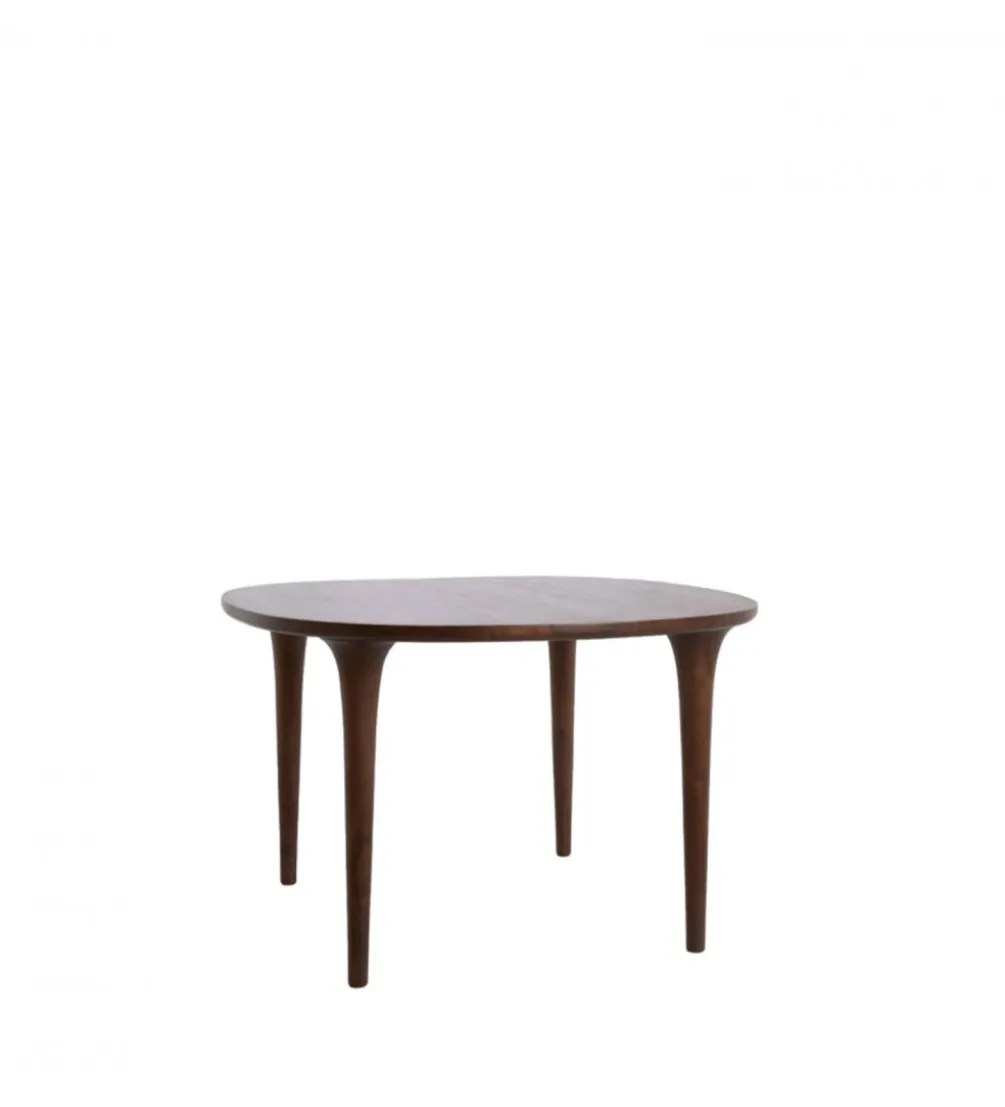 Stół ZALE 120 cm drewno akcja ciemny brązowy