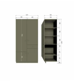 Szafa ALFIE 107 cm drewno sosny
