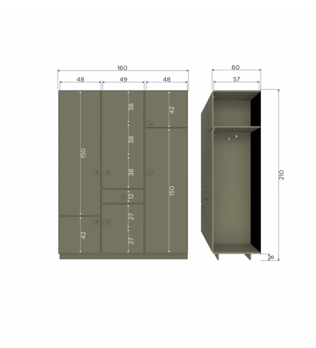Szafa ALFIE 160 cm drewno sosny