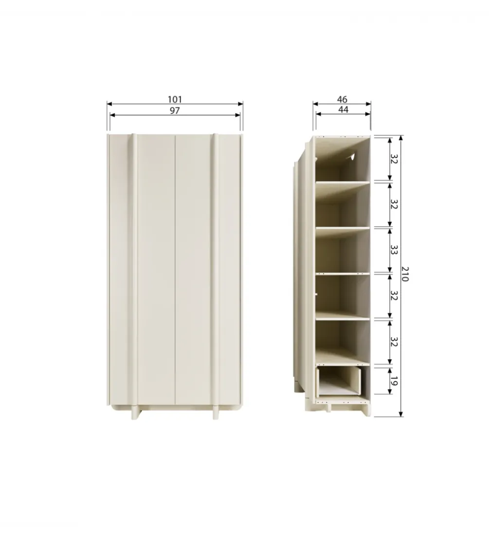 Szafa BASU 210 cm drewno sosny dust