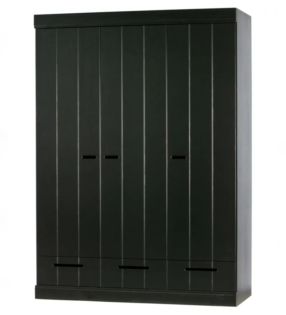 Szafa DRAWER 195 x 140 cm drewno sosna czarna