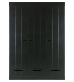 Szafa DRAWER 195 x 140 cm drewno sosna czarna