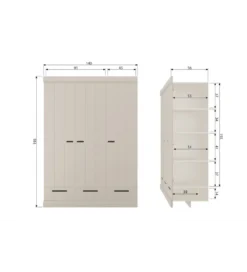 Szafa DRAWER 195 x 140 cm drewno sosna dust
