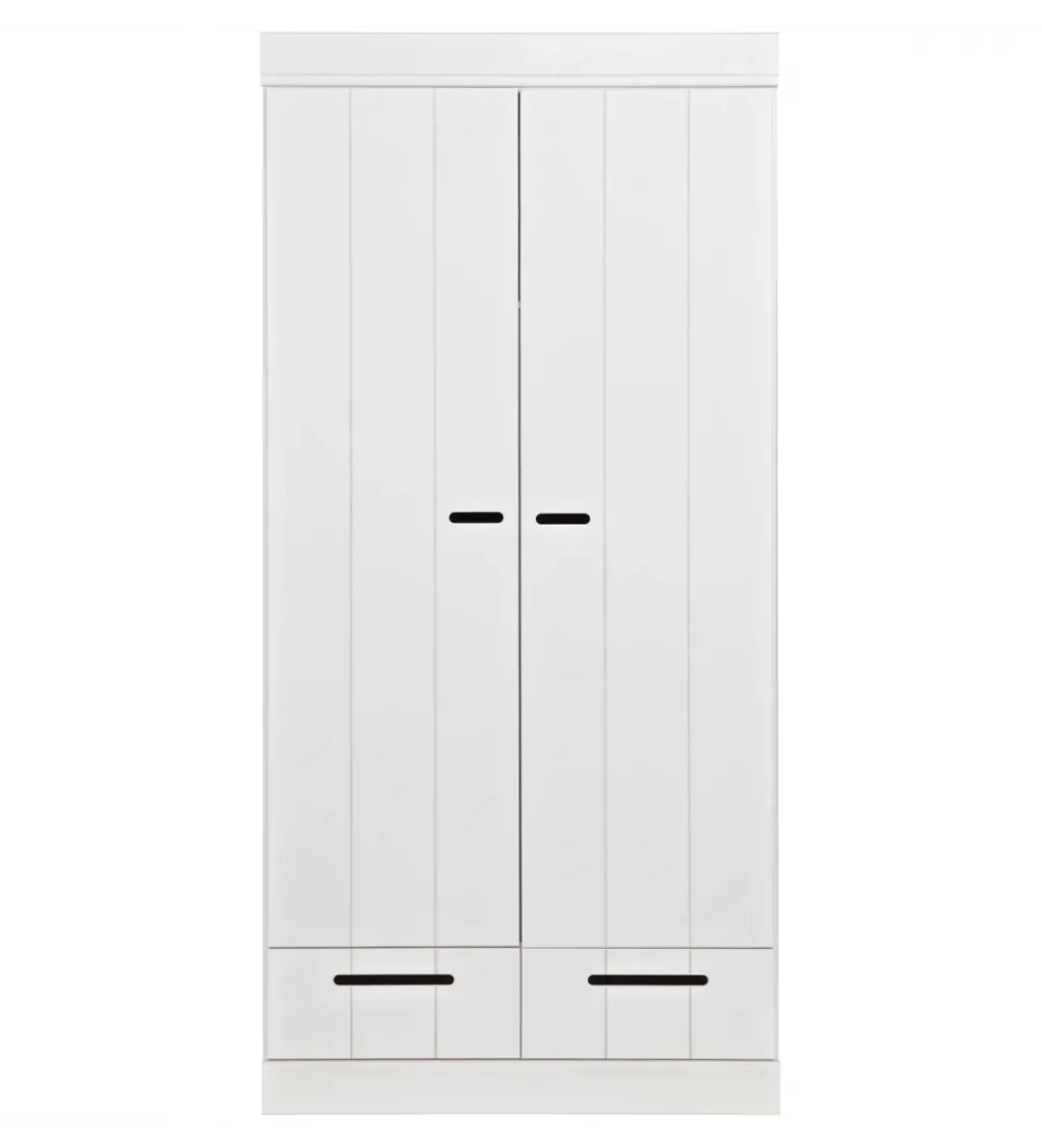 Szafa DRAWER 195 x 94 cm drewno sosna biała