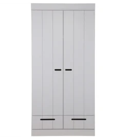 Szafa DRAWER 195 x 94 cm drewno sosna szara