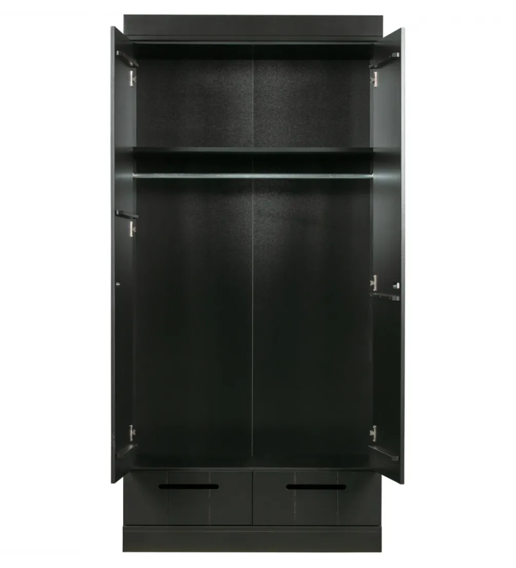 Szafa DRAWER 195 x 94 cm drewno sosna czarna