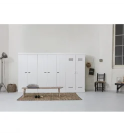 Szafa DRAWER 195 x 140 cm drewno sosna biała
