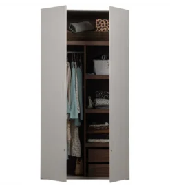 Szafa dwudrzwiowa RENS 110 cm dekor orzechowy szara