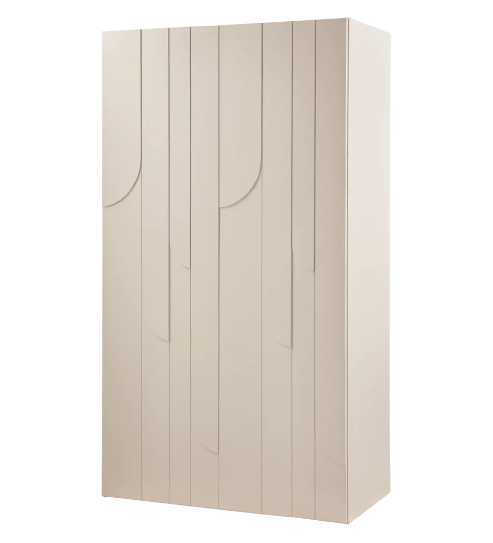 Szafa Japandi z wzorem RAIN 200 cm drewno sosny dust