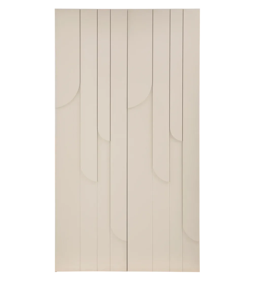 Szafa Japandi z wzorem RAIN 200 cm drewno sosny dust