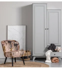 Szafa LILY 190 cm drewno sosny szara
