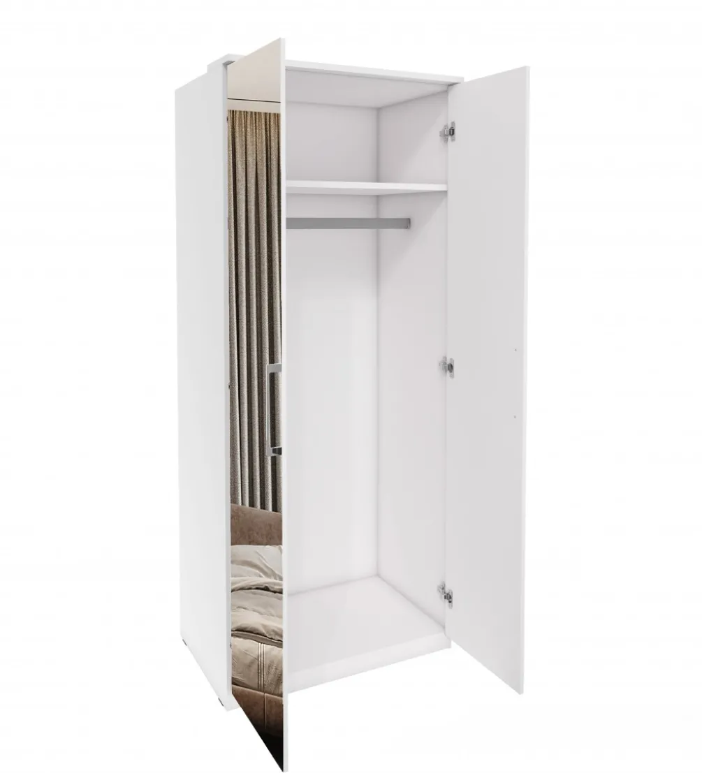 Szafa OPTIMA 90 cm biała z lustrami