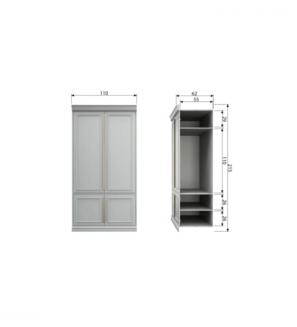 Szafa ORGANIZE 44 cm drewno sosny mist