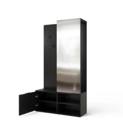 Szafa OTURRA 189 cm z lustrem czarna